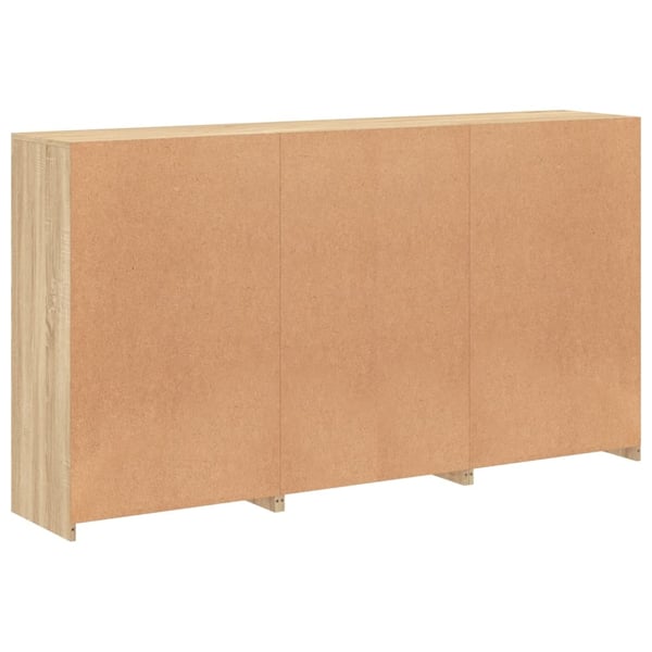 vidaXL Skjenk med LED-lys sonoma eik 181,5x37x100 cm