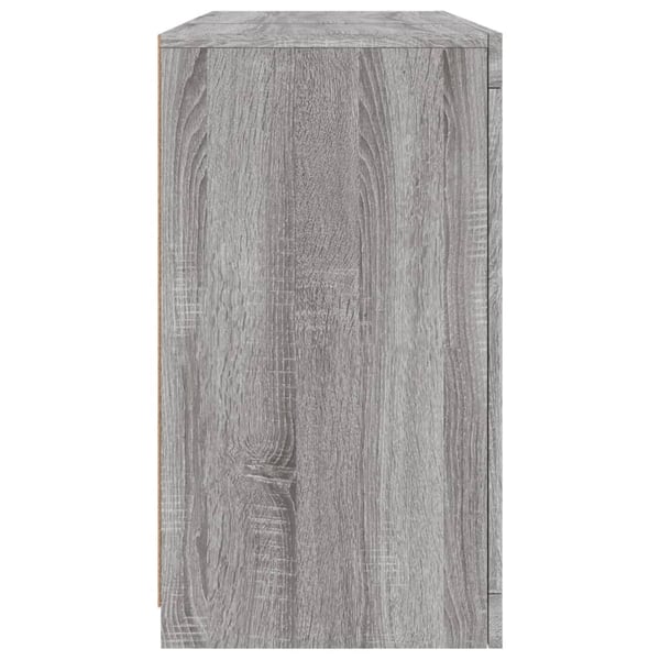 vidaXL Skjenk med LED-lys grå sonoma 123x37x67 cm