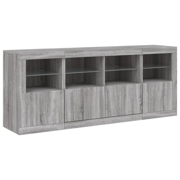vidaXL Senkki LED-valoilla harmaa Sonoma 163x37x67 cm