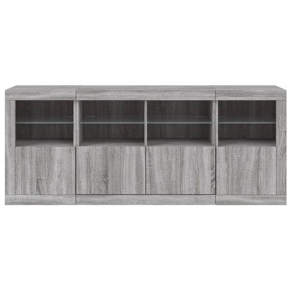 vidaXL Senkki LED-valoilla harmaa Sonoma 163x37x67 cm