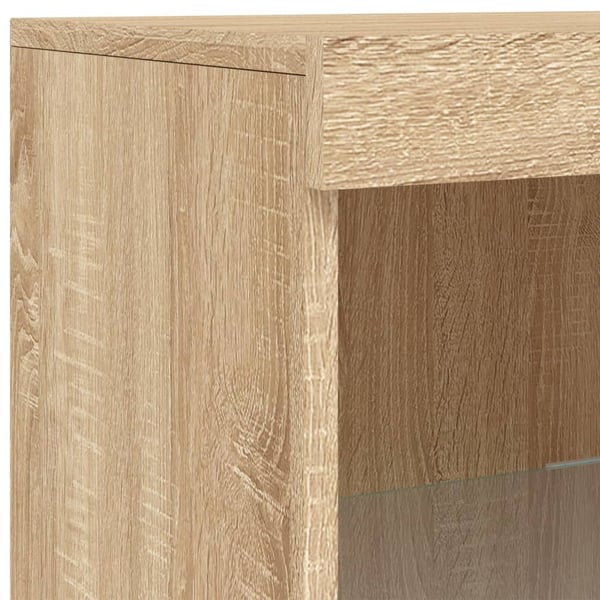 vidaXL Skjenk med LED-lys sonoma eik 162x37x100 cm