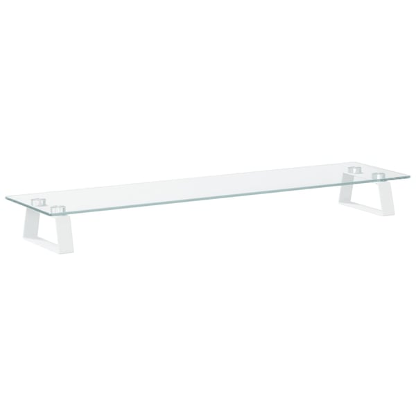 vidaXL Skjermstativ hvit 80x20x8 cm herdet glass og metall