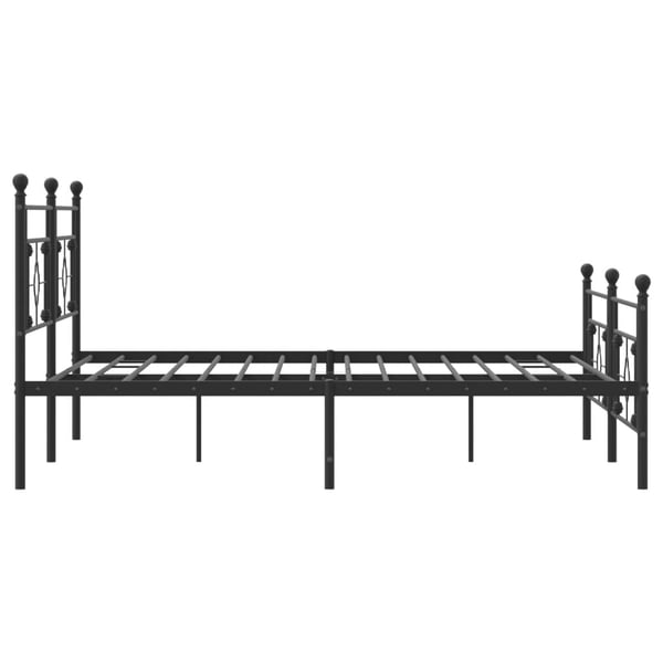 vidaXL Sengeramme i metall med hode- og fotgavl svart 193x203 cm