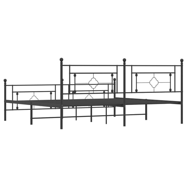 vidaXL Sengeramme i metall med hode- og fotgavl svart 193x203 cm