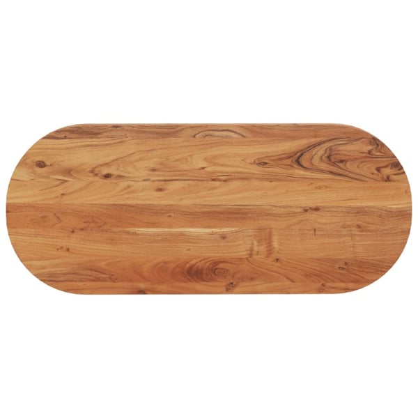 vidaXL Bordplate 140x60x2,5 cm oval heltre akasie