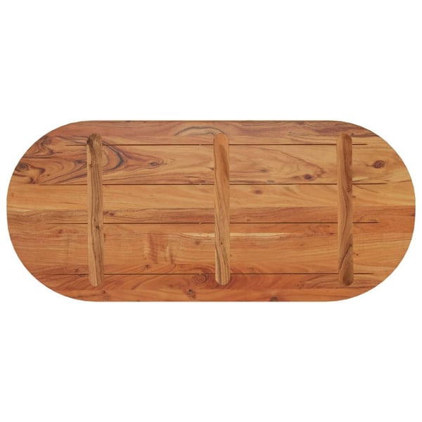 vidaXL Bordplate 90x40x3,8 cm oval heltre akasie