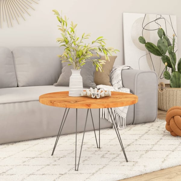vidaXL Bordplate Ø50x3,8 cm rund heltre akasie