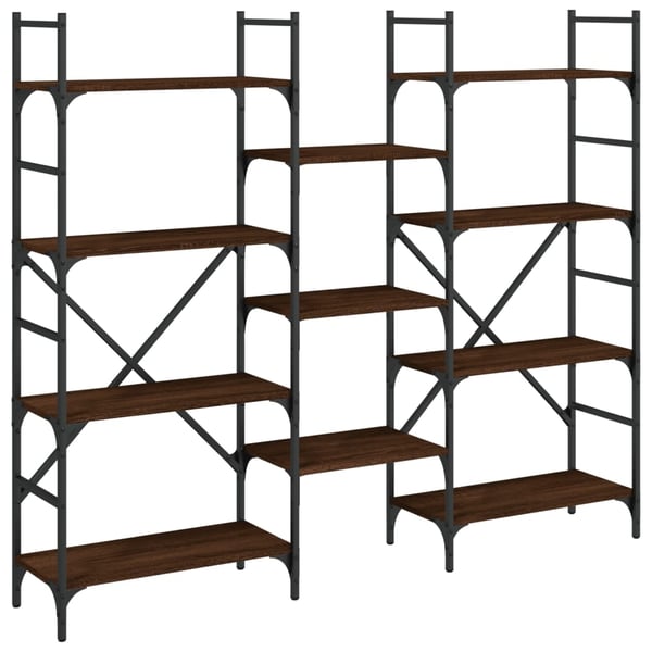 vidaXL bogreol 160x28,5x136,5 cm konstrueret træ brun egetræsfarve