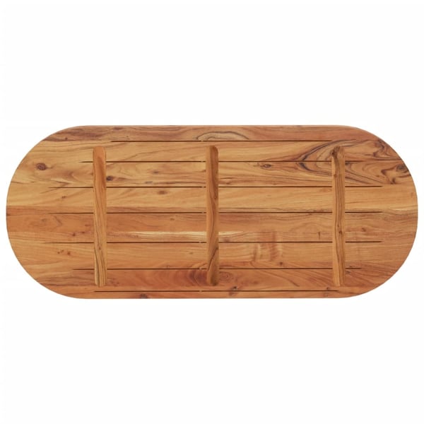 vidaXL Bordplate 140x60x3,8 cm oval heltre akasie
