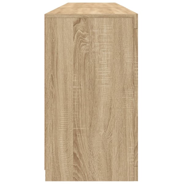 vidaXL Skjenk med LED-lys sonoma eik 181,5x37x67 cm