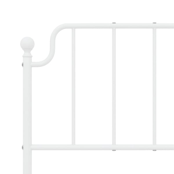 vidaXL Sengeramme i metall med sengegavl hvit 150x200 cm