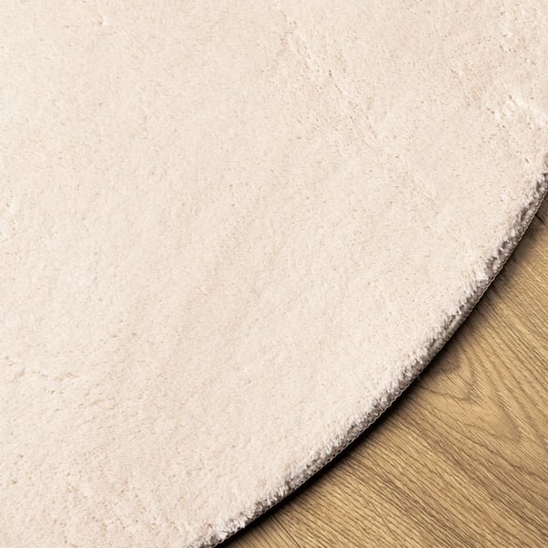 vidaXL gulvtæppe HUARTE Ø 200 cm kort luv og vaskbart beige