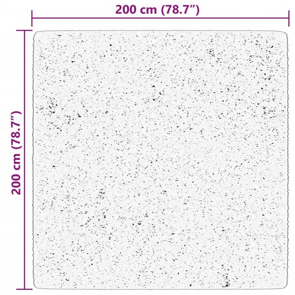vidaXL Teppe HUARTE kort luv mykt og vaskbart kremhvit 200x200 cm