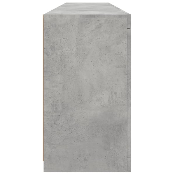 vidaXL Skjenk med LED-lys betonggrå 181,5x37x67 cm