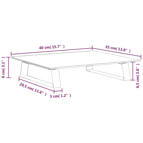 vidaXL Skjermstativ svart 40x35x8 cm herdet glass og metall