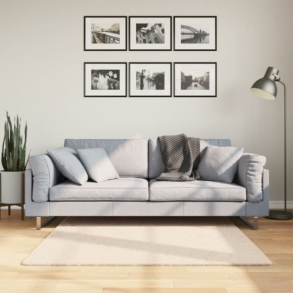 vidaXL Teppe HUARTE kort luv mykt og vaskbart beige 120x120 cm
