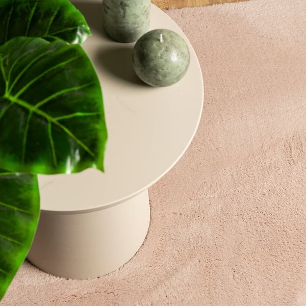 vidaXL Teppe HUARTE kort luv mykt og vaskbart blush 160x160 cm