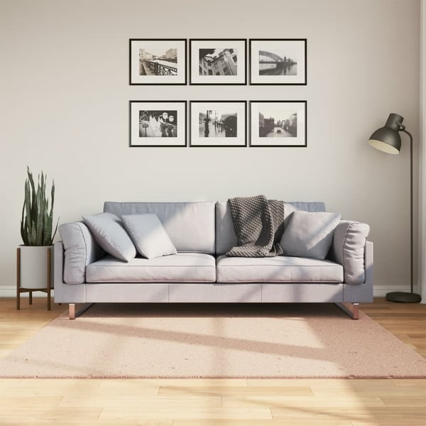 vidaXL Teppe HUARTE kort luv mykt og vaskbart blush 160x160 cm