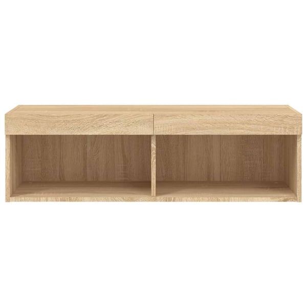 vidaXL TV-benker med LED-lys 2 stk sonoma eik 100x30x30 cm