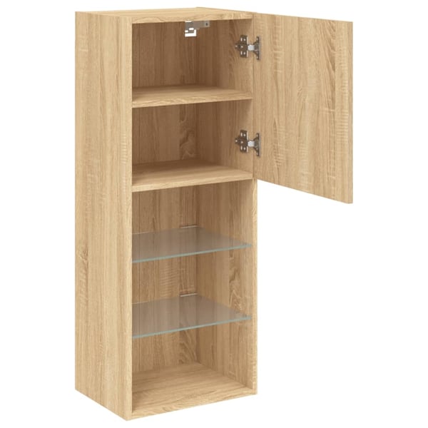 vidaXL TV-benk med LED-lys sonoma eik 40,5x30x102 cm