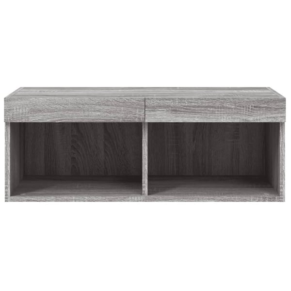 vidaXL TV-benk med LED-lys grå sonoma 80x30x30 cm
