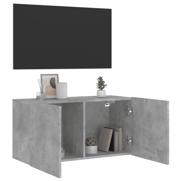 vidaXL Vegghengt TV-benk betonggrå 80x30x41 cm