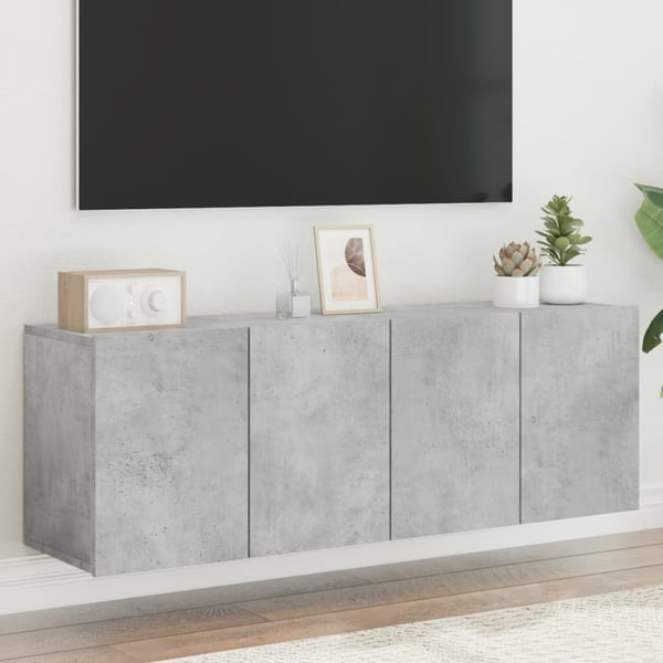 vidaXL Veggmonterte TV-benker 2 stk betonggrå 60x30x41 cm