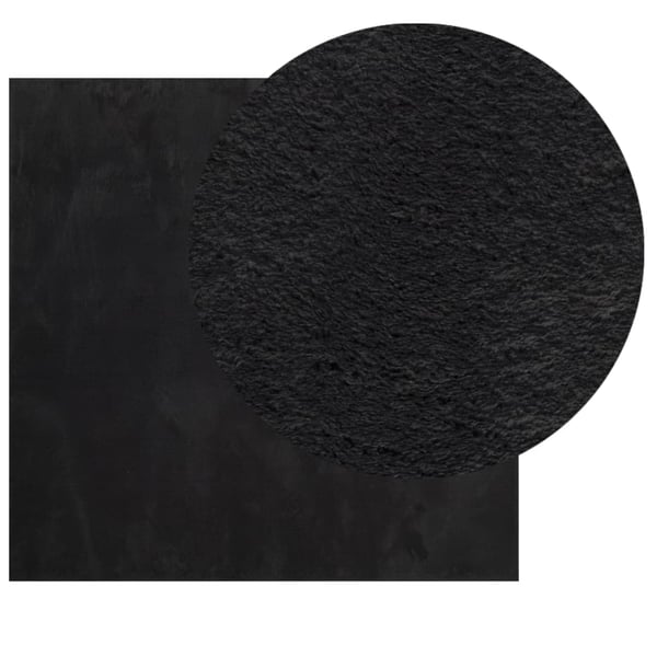 vidaXL Teppe HUARTE kort luv mykt og vaskbart svart 200x200 cm