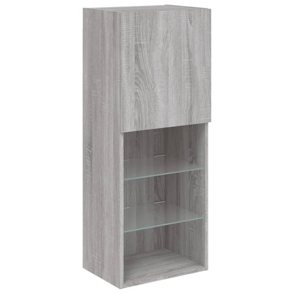 vidaXL TV-kaappi LED-valoilla harmaa Sonoma 40,5x30x102 cm