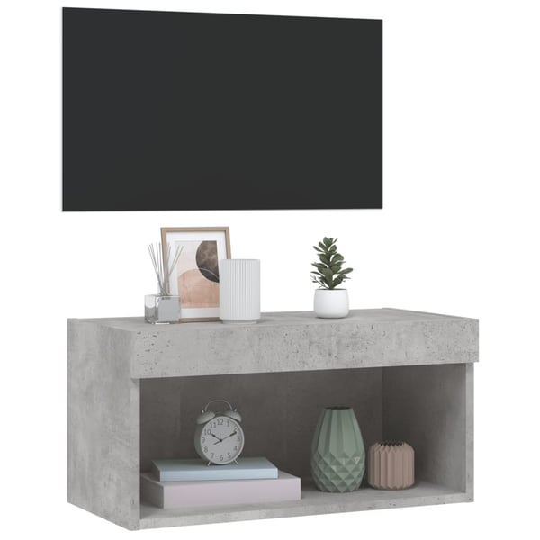 vidaXL TV-benk med LED betonggrå 60x30x30 cm
