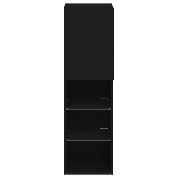 vidaXL tv-bord med LED-lys 30,5x30x102 cm sort