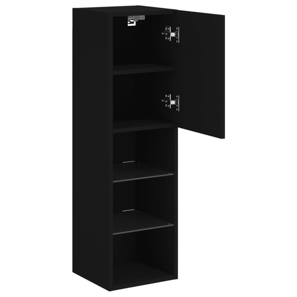 vidaXL tv-bord med LED-lys 30,5x30x102 cm sort