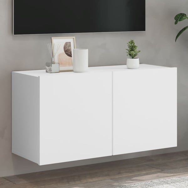 vidaXL Vegghengt TV-benk hvit 80x30x41 cm