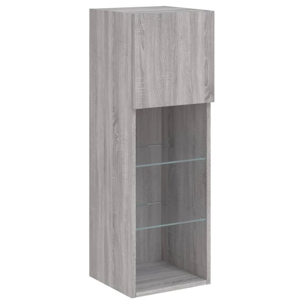 vidaXL TV-benk med LED-lys grå sonoma 30,5x30x90 cm