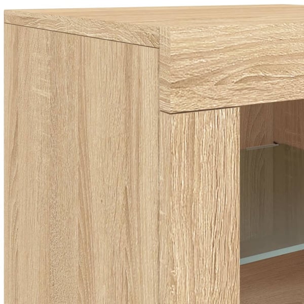 vidaXL skænk med LED-lys 181,5x37x67 cm sonoma-eg