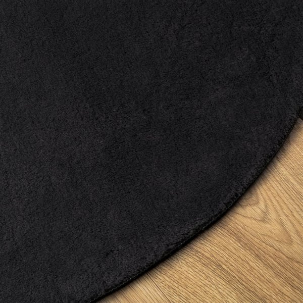 vidaXL Matto HUARTE lyhytnukkainen ja pestävä musta Ø 100 cm