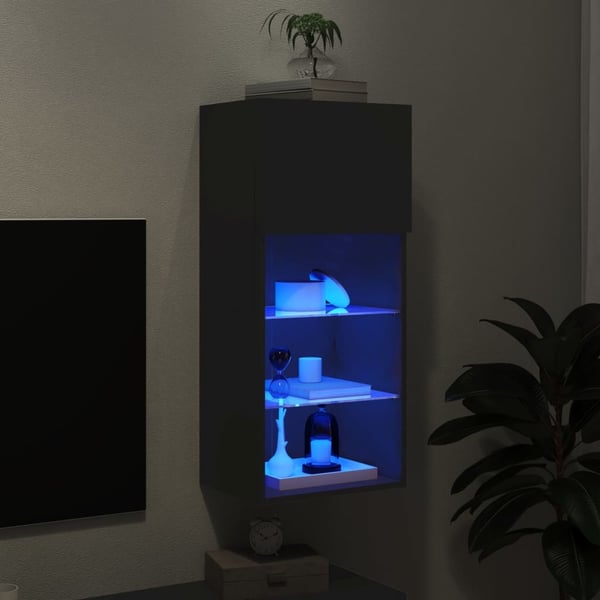 vidaXL tv-bord med LED-lys 40,5x30x60 cm sort
