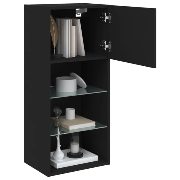 vidaXL tv-bord med LED-lys 40,5x30x60 cm sort
