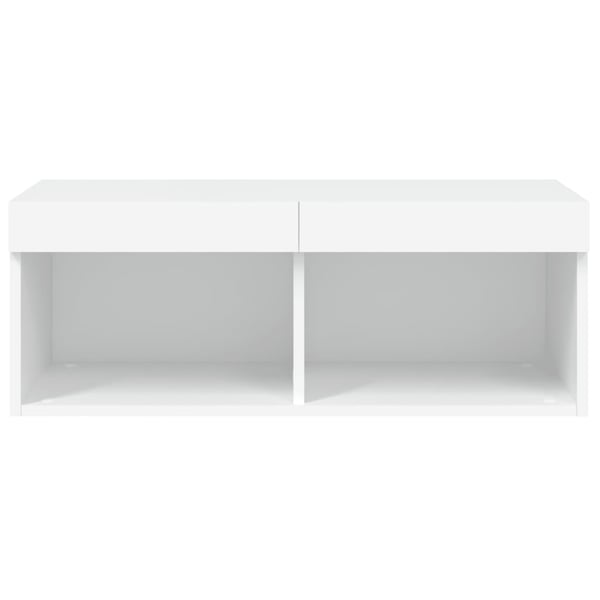 vidaXL tv-bord med LED-lys 80x30x30 cm hvid