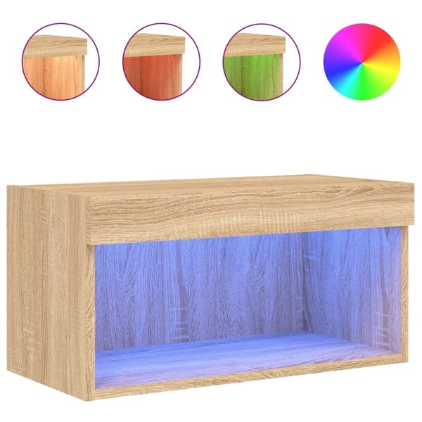 vidaXL TV-benk med LED sonoma eik 60x30x30 cm