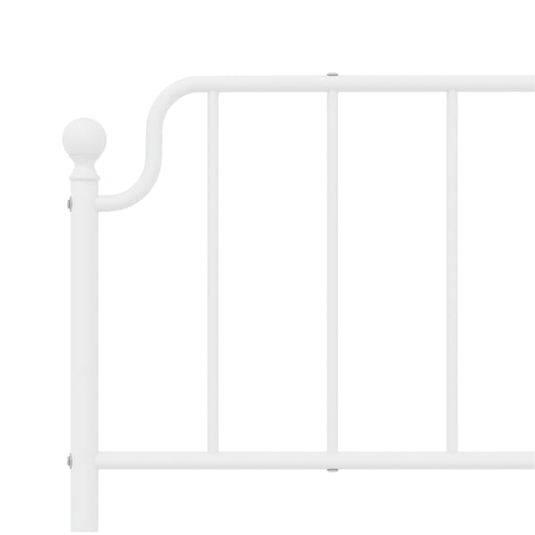 vidaXL Sengeramme i metall med hodegavl hvit 183x213 cm