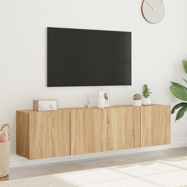 vidaXL Veggmonterte TV-benker 2 stk sonoma eik 80x30x41 cm