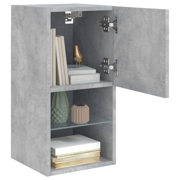 vidaXL TV-benker med LED-lys 2 stk betonggrå 30,5x30x60 cm