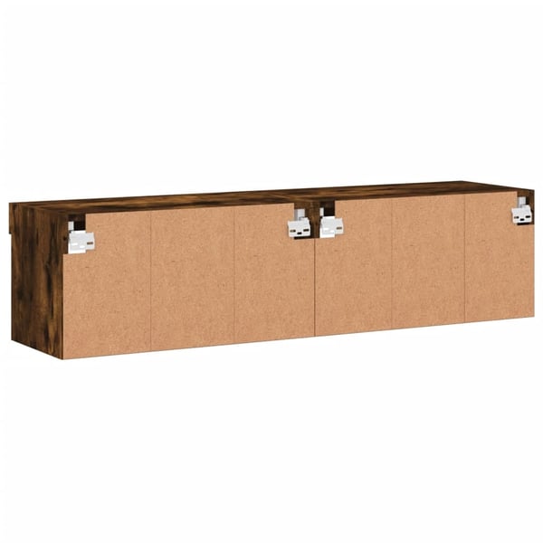 vidaXL TV-benker med LED-lys 2 stk røkt eik 60x30x30 cm