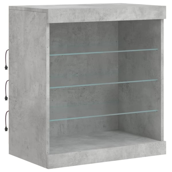 vidaXL Skjenk med LED-lys betonggrå 181,5x37x67 cm
