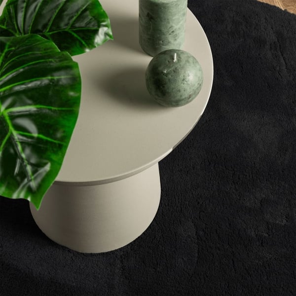 vidaXL Teppe HUARTE kort luv mykt og vaskbart svart Ø 120 cm