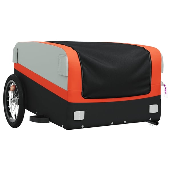 vidaXL cykelanhænger 45 kg jern sort og orange