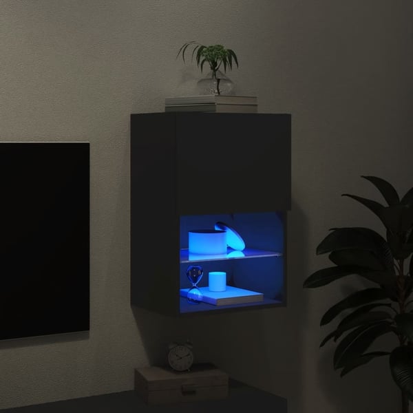 vidaXL tv-bord med LED-lys 40,5x30x60 cm sort