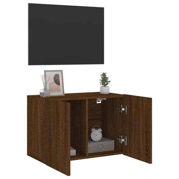 vidaXL væghængt tv-bord 60x30x41 cm brun egetræsfarve