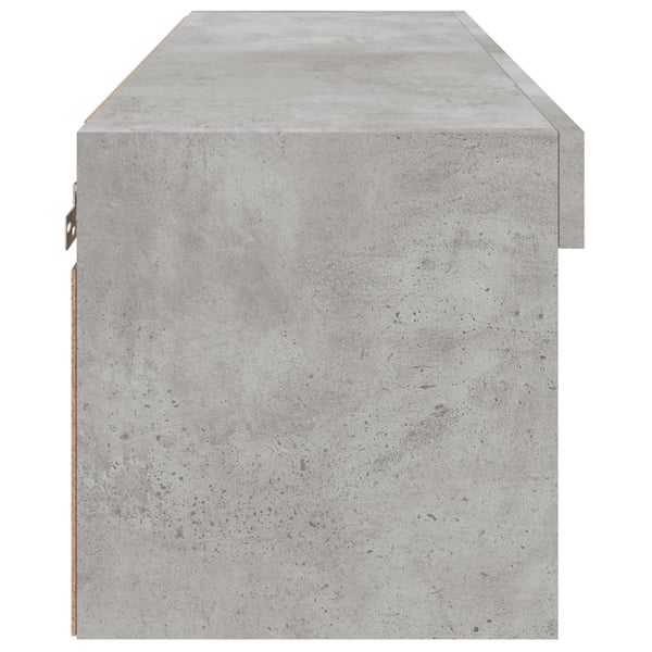 vidaXL TV-benk med LED-lys betonggrå 80x30x30 cm